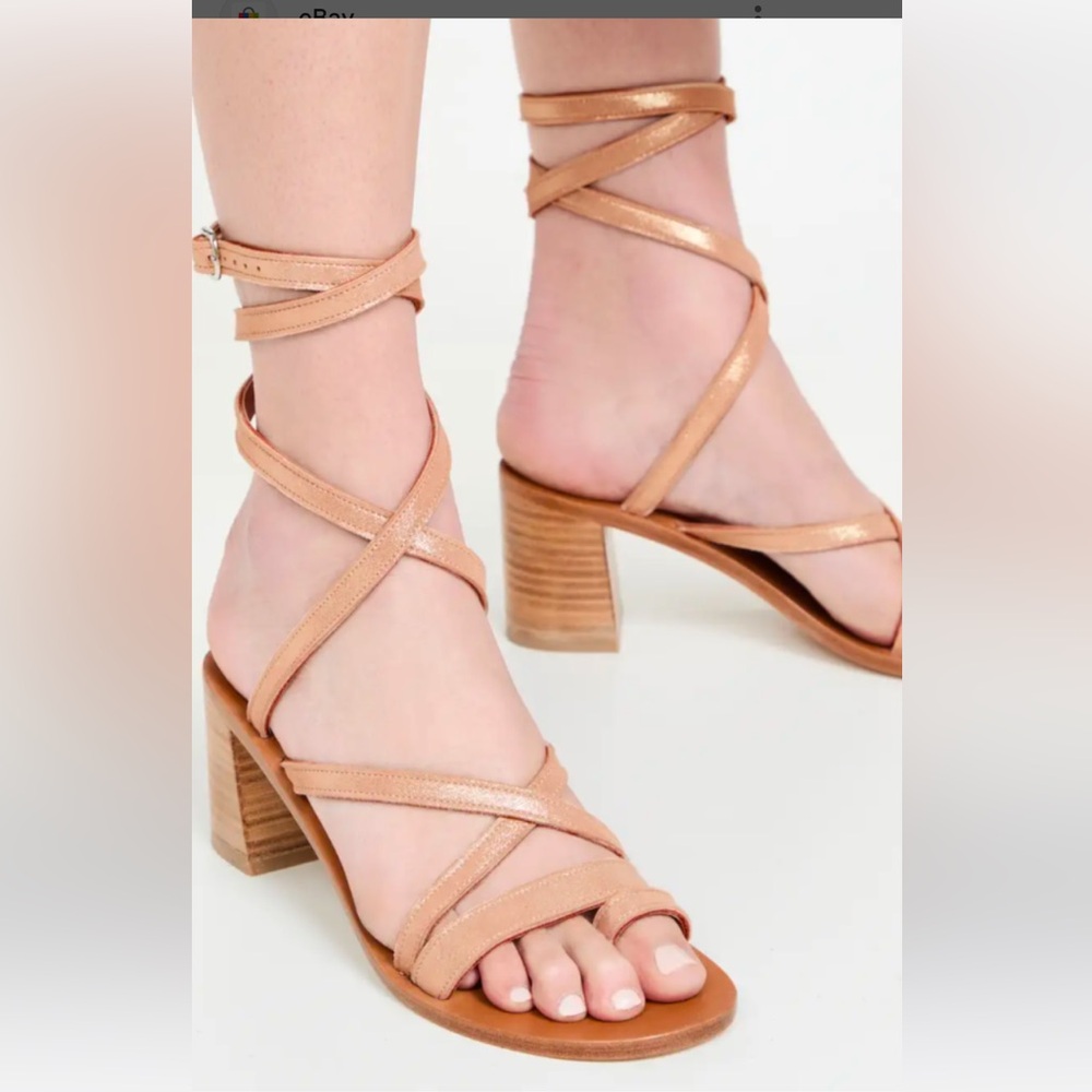Chic Tan Strappy Block Heels